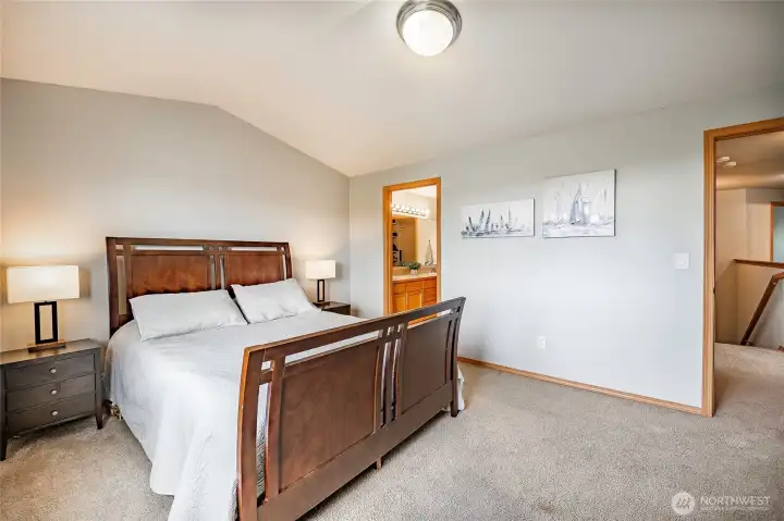 large primary bedroom w/ en-suite and walk-in closet