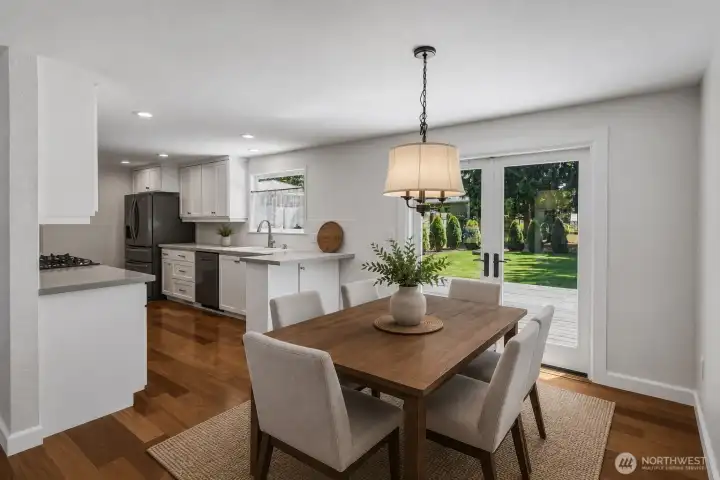 Main home dining room.  Virtually staged.