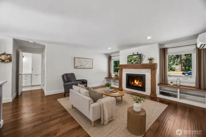 Living room of the MIL/ADU.  Virtually staged.
