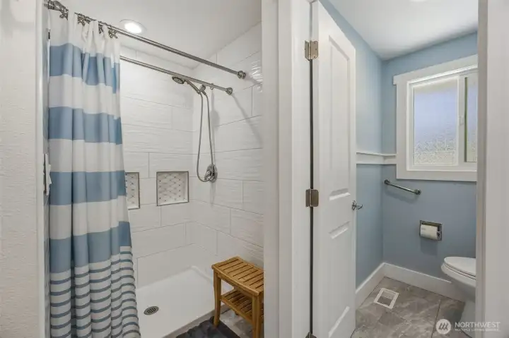 3/4 updated bathroom in the MIL/ADU