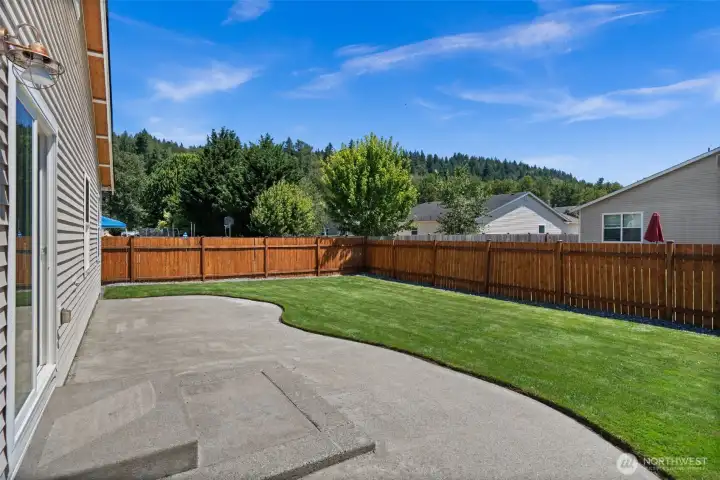 Fully fenced backyard