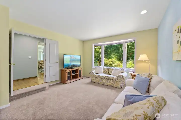 Spacious family room off of entry hallway.