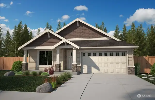 The Hemlock rambler by Rob Rice Homes offers 3 bedroom and 2 baths.