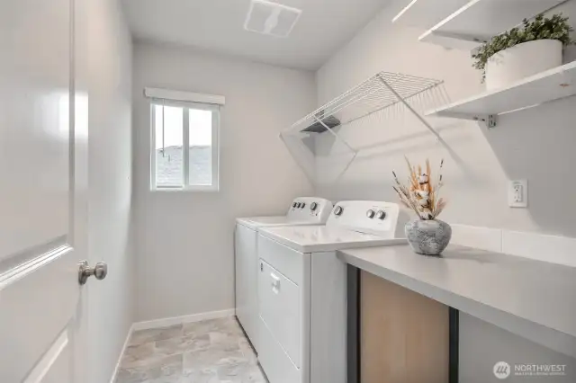 Convinient laundry room on the upper level