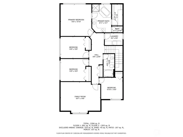 Floor plan for upstairs