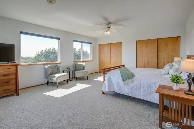 Primary suite encompassing the whole top floor