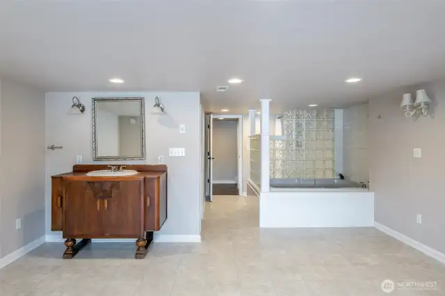 Basement studio open concept living