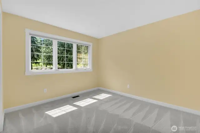 3rd bedroom upstairs. New carpet. Same size as the other ones.