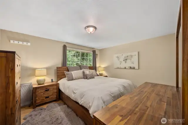 Primary bedroom on the upper level.