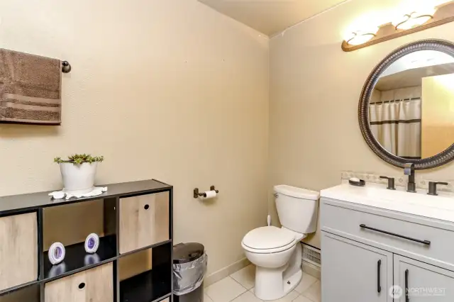 This is the family room .75 bathroom which has a walk-in/roll in shower
