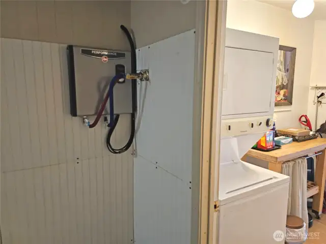 Notice the point of use water heater, one of two that have been installed for convenience.
