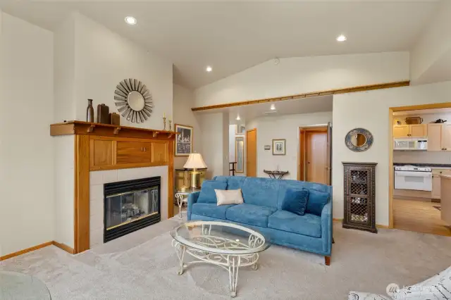 Propane fireplace with custom mantle. Fireplace is propane but the tank has been removed, the fireplace was working when owner removed the tank.