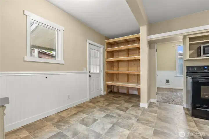 Eating area and kitchen
