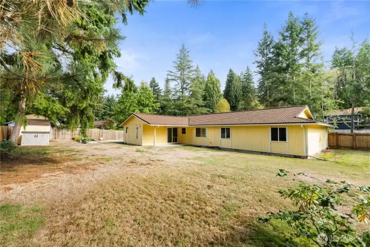 Fully fenced back yard