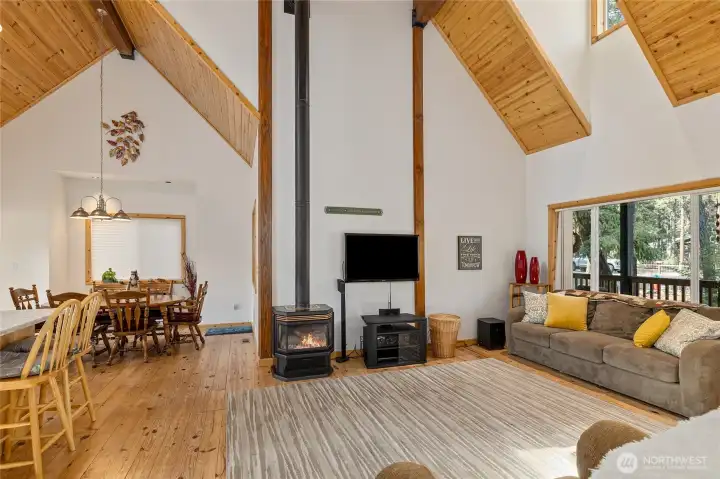 Open living space adjacent to the kitchen is perfect for entertaining.