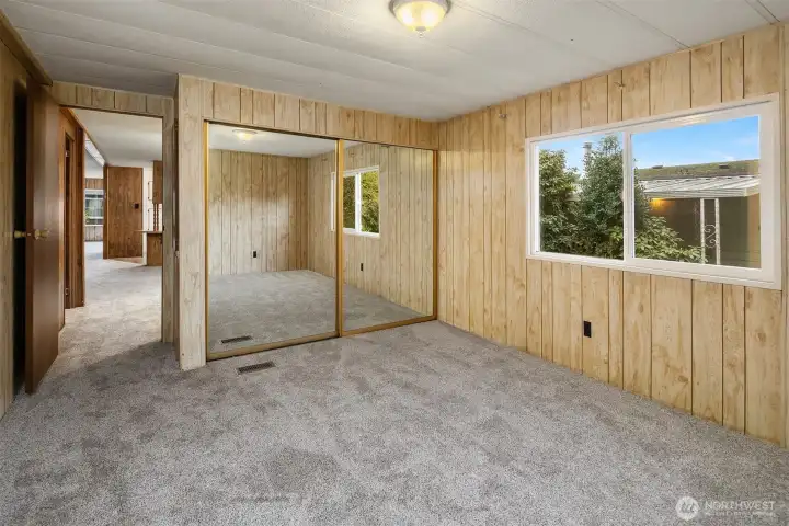 Giant primary suite with new carpet and huge closet.