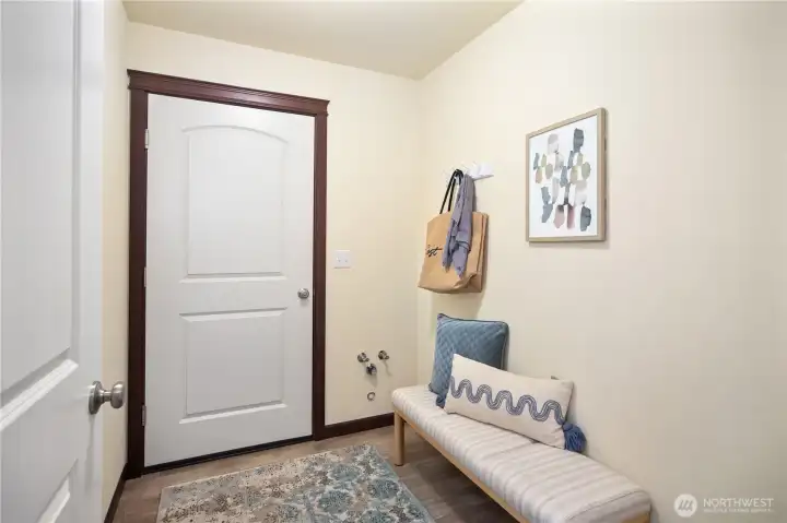 Hallway to attached 2 car garage