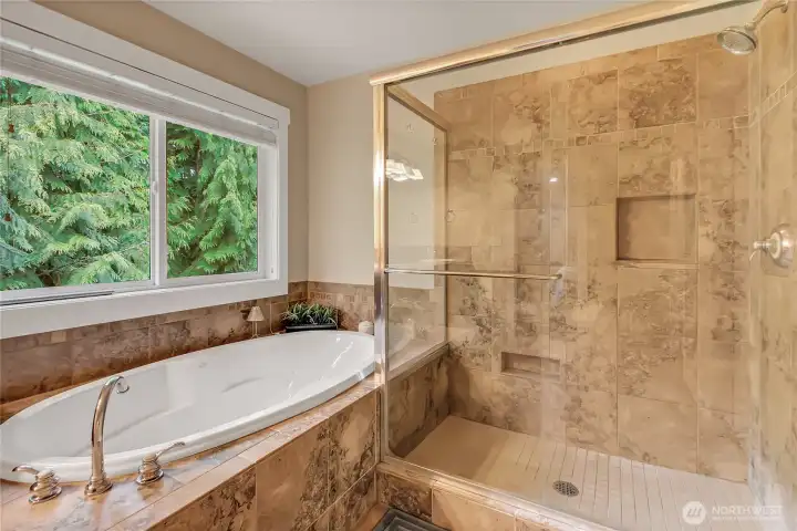 Full tub and shower.