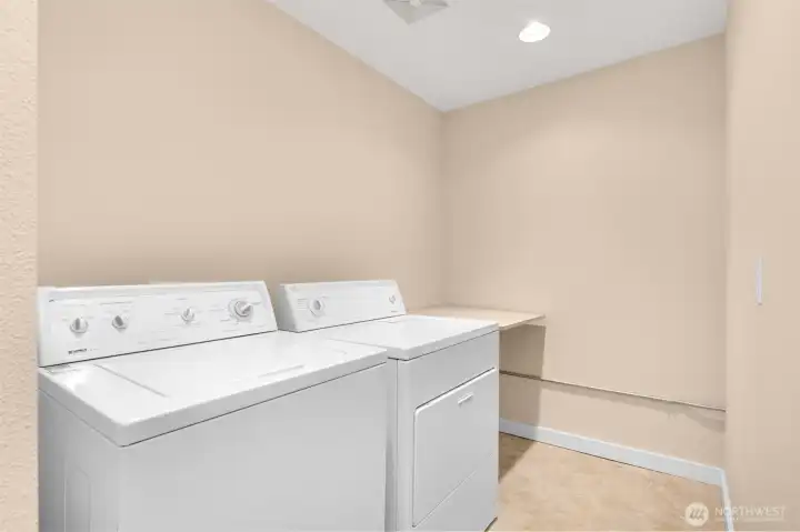 The laundry room is in the lower level.