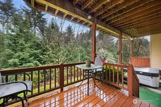Lower level deck and Hot Tub.