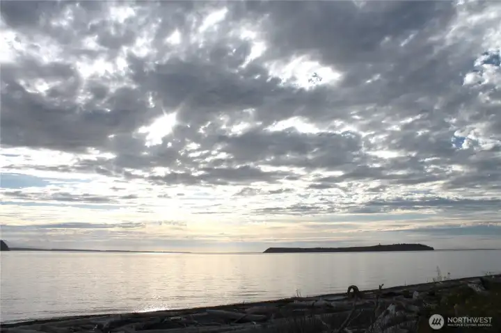 Lovely place to watch the sunset on the community beach