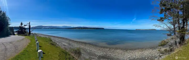 On the road to the marina & clubhouse, there's a beautiful overlook to Diamond Point, Protection Island, Discovery Bay and the Straits