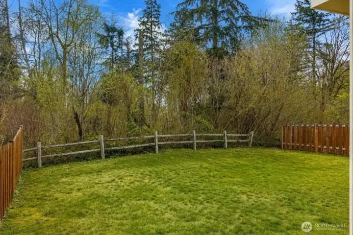 Private Backyard with greenbelt