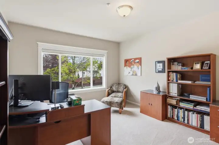 Second floor bedroom used as an office