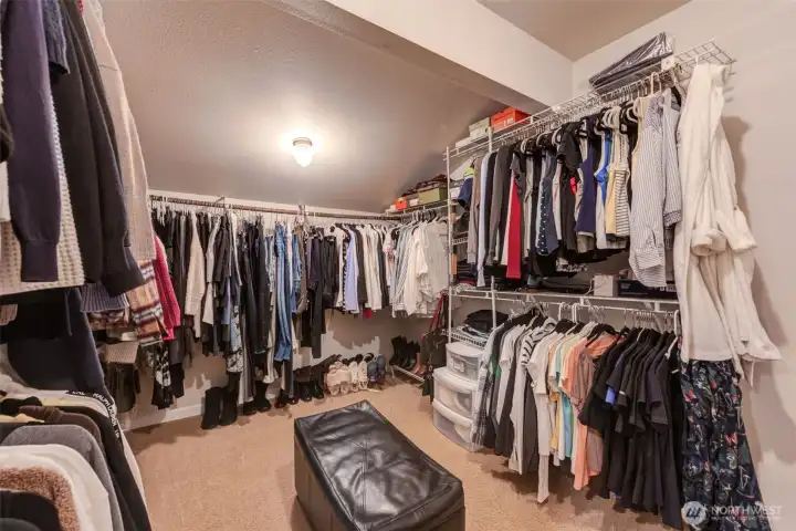 Enormous walk-in closet off the primary bedroom