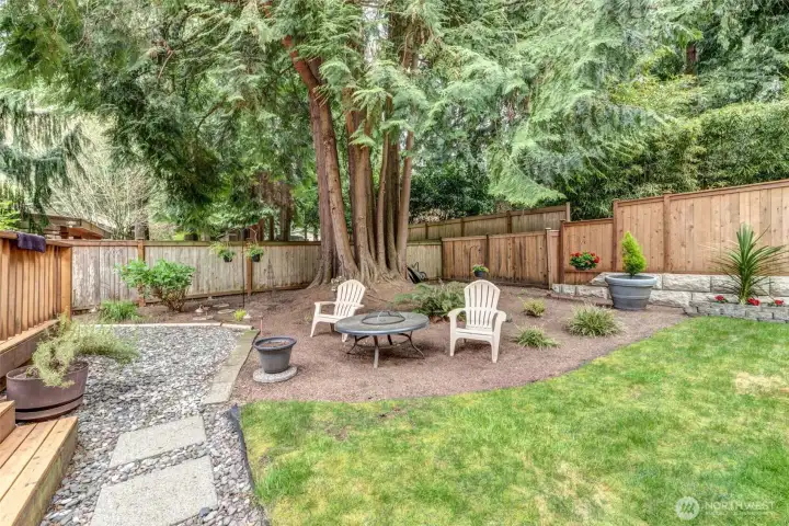 Backyard with additional seating area