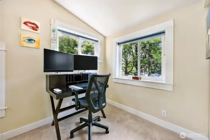 Second floor smaller bedroom. Current owner uses as an office/den.