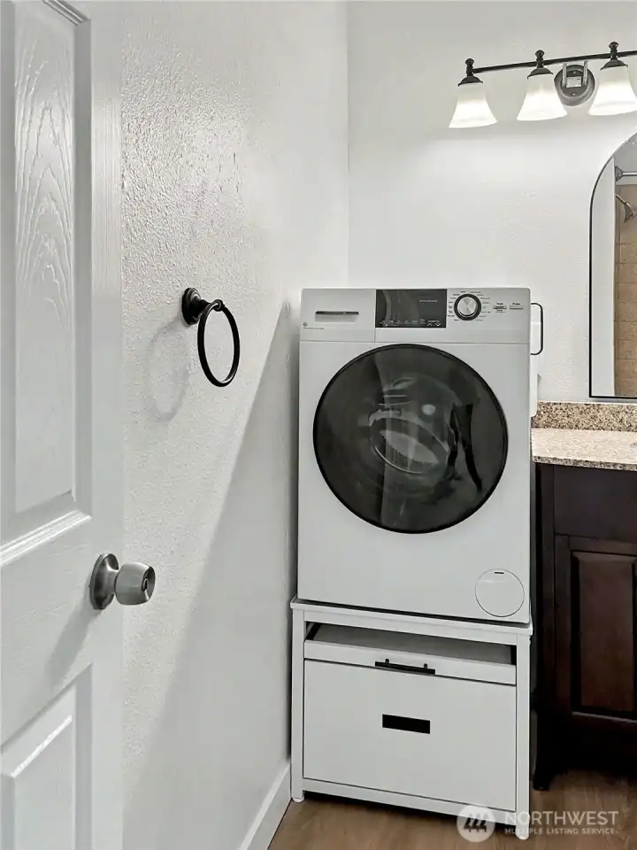 BRAND NEW LAUNDRY!  All-in-one washer/dryer for added convenience at home! Additional storage underneath for added flexibility.
