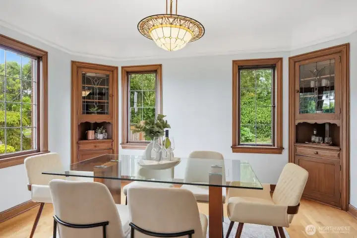Charming built-ins throughout the home ensure that everything has its place.