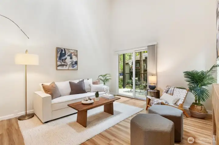 Spacious living room filled with natural light and modern finishes. Spacious living room filled with natural light and modern finishes.