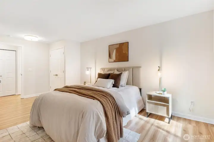 Spacious secondary bedroom with updated flooring and natural light. Spacious secondary bedroom with updated flooring and natural light.