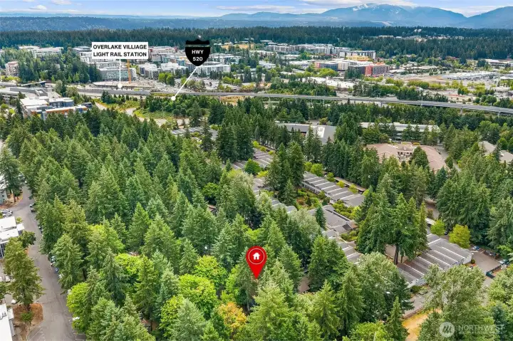 Aerial view highlighting the home's location within the community. Aerial view highlighting the home's location within the community.