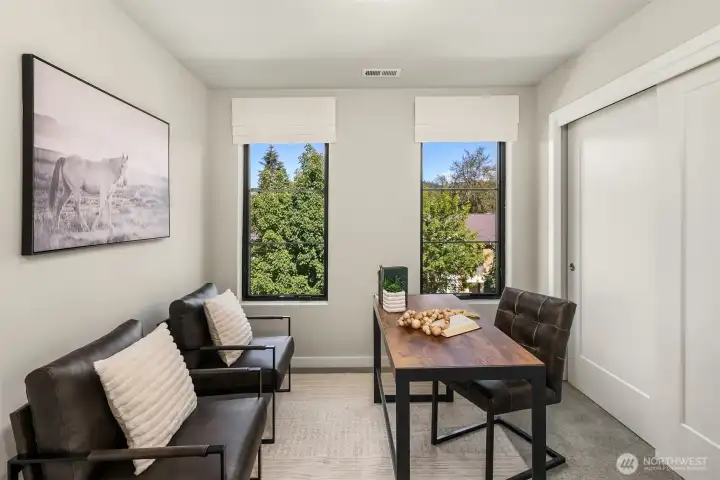 #4 bedroom upstairs - staged as a home office #4 bedroom upstairs - staged as a home office