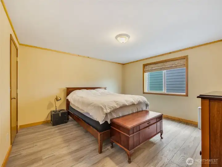 Primary suite boasts two closets and luxury vinyl plank flooring. Primary suite boasts two closets and luxury vinyl plank flooring.