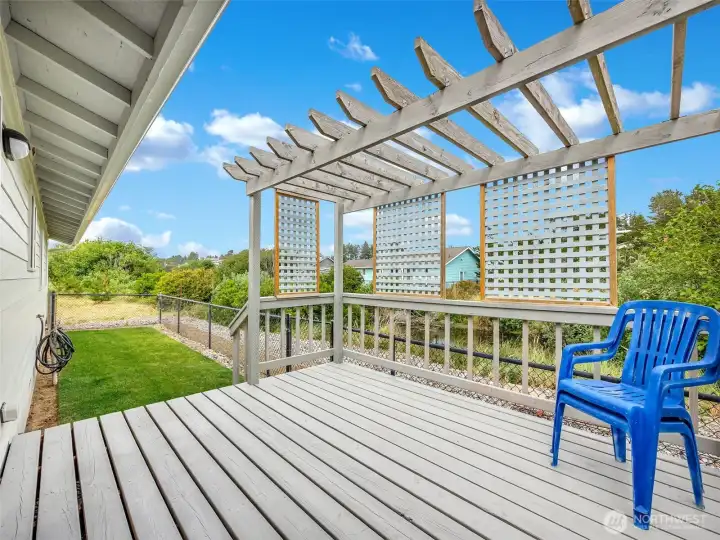 Back yard deck is the perfect place to relax. Back yard deck is the perfect place to relax.