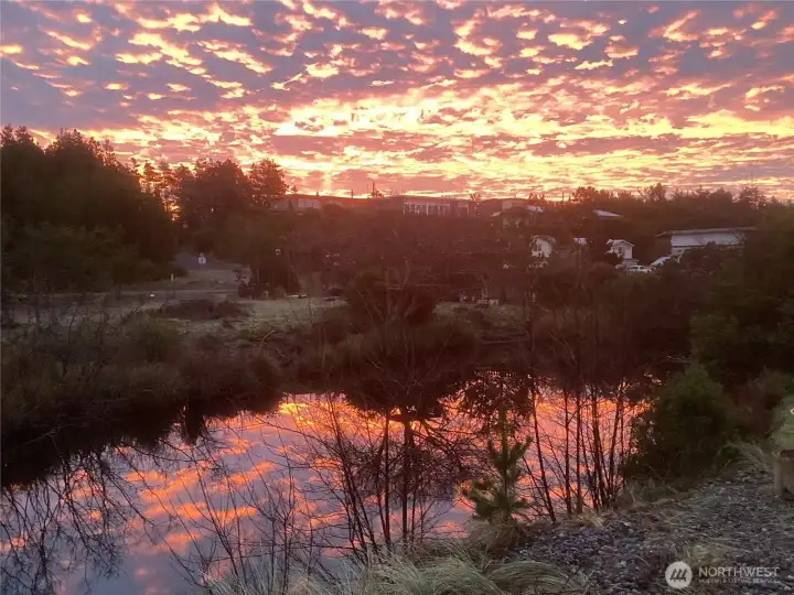 Sunrise over the canal. Sunrise over the canal.