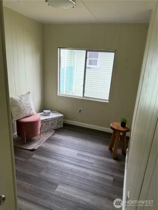 This is the first smaller bedroom.