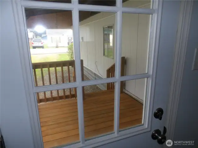 looking out the door from laundry/mud room.
