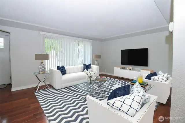 Huge picture window in the front room is stunning