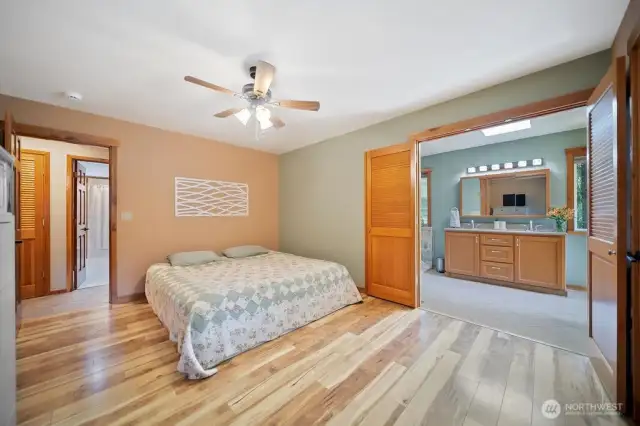 Primary bedroom with walk-in closet.