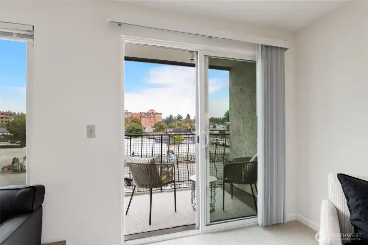The deck off the living room is roomy enough to try out your green thumb, or sit & relax.
