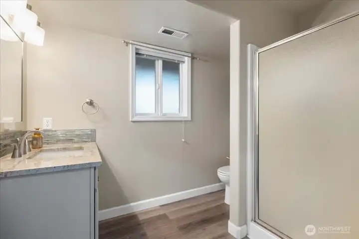 3/4 bath on lower level