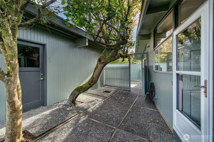 Very private back yard entry