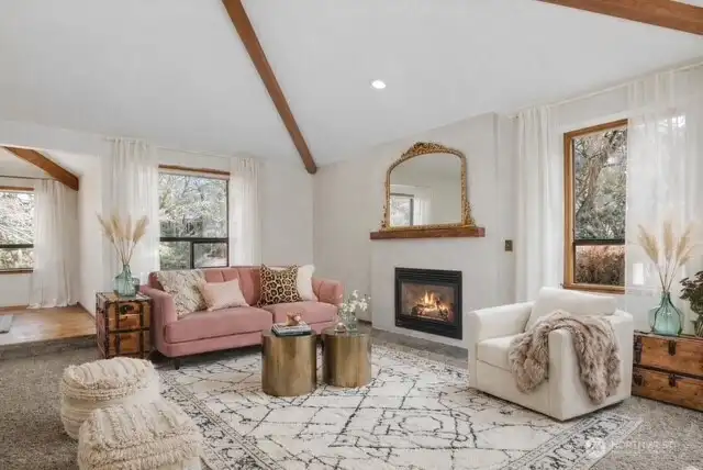 Virtual staged living room