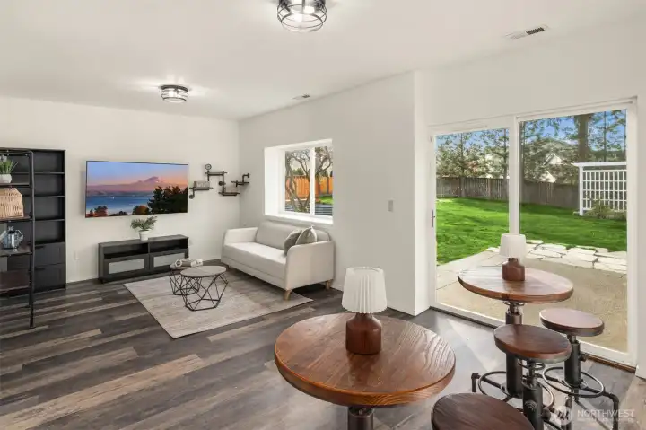 Bonus family room can be used as a second gathering place to watch sports games, a workout room, craft room, or an office.