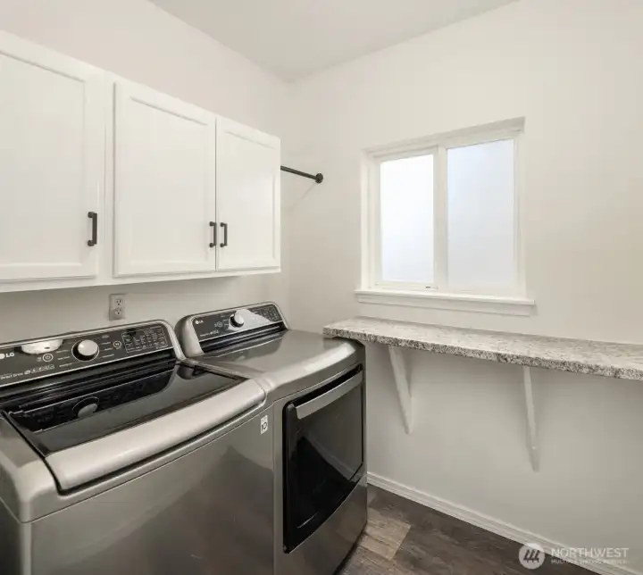 Washer and dryer are included.